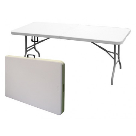 Tavolo camping pieghevole 180×75×H 74 cm HDPE/alluminio – outdoor