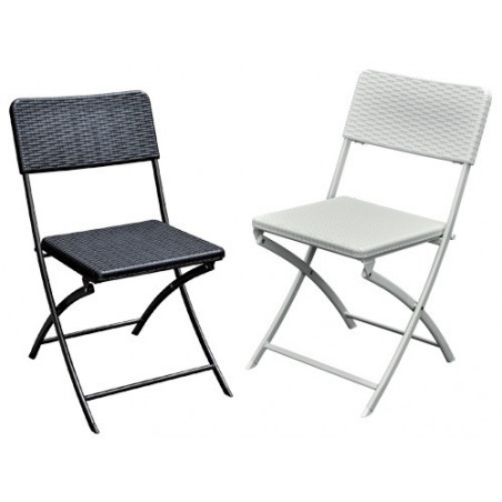 Sedia pieghevole Levante rattan bianca 54×44×H81 cm – outdoor