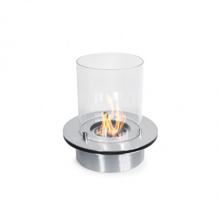 Bruciatore Tondo Bioetanolo Inox 3 L diam.35 cm con Vetro e Lana di Roccia – Divina Fire