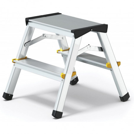 Scala Sgabello in Alluminio 2 Gradini Bifacciale 2X2