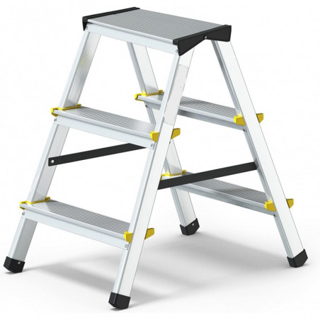 Scala Sgabello in Alluminio 3 Gradini Bifacciale 3X3