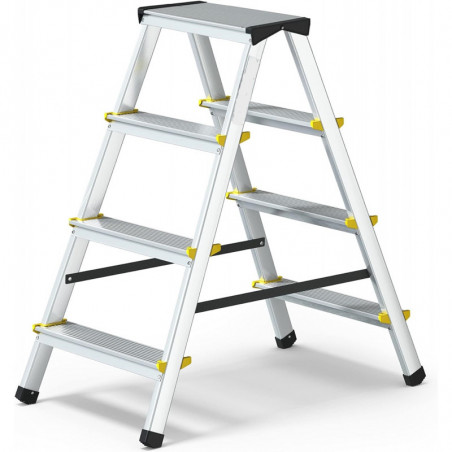 Scala Sgabello in Alluminio 4 Gradini Bifacciale 4X4