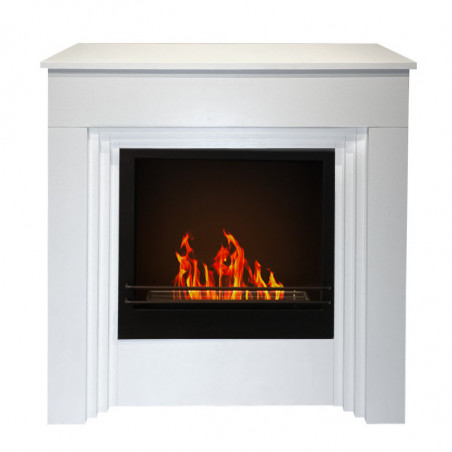 Camino Elettrico Bellini in Legno Bianco – 96X35X96 Cm