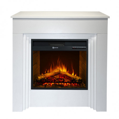 Camino Elettrico Bellini in Legno Bianco – L96×P35×H96