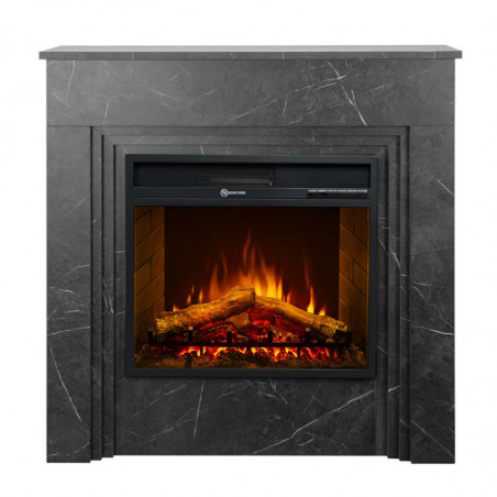 Camino Elettrico Bellini Effetto Marmo Nero – L96×P35×H96