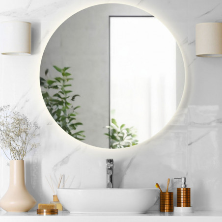 Specchio Rotondo Retroilluminato Led Luna diam.80 cm Made in Italy