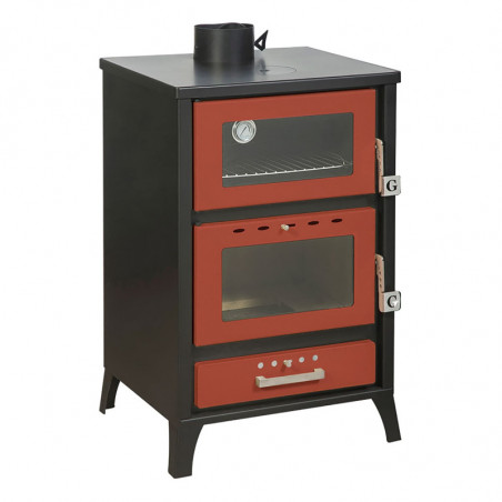 Stufa a Legna con Forno Marika – 22 Kw – Rossa