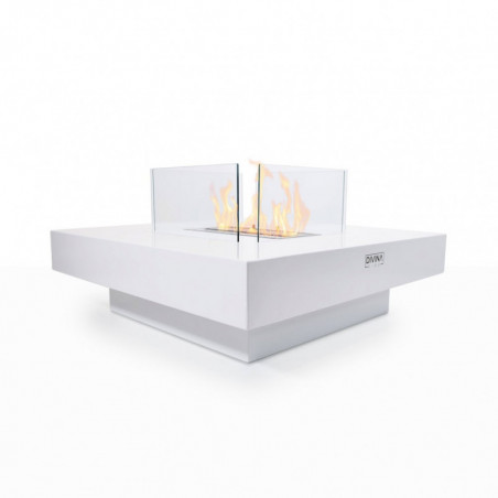 Camino a Bioetanolo Panarea Bianco 70X70X35 da Interno/Esterno – Stile Moderno