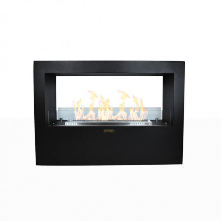 Camino a Bioetanolo Giotto S Nero 100X30X70 cm – Ecologico per Interni ed Esterni