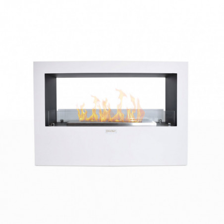 Camino a Bioetanolo Giotto S Bianco 100X30X70 cm da Interno/Esterno – Design Moderno
