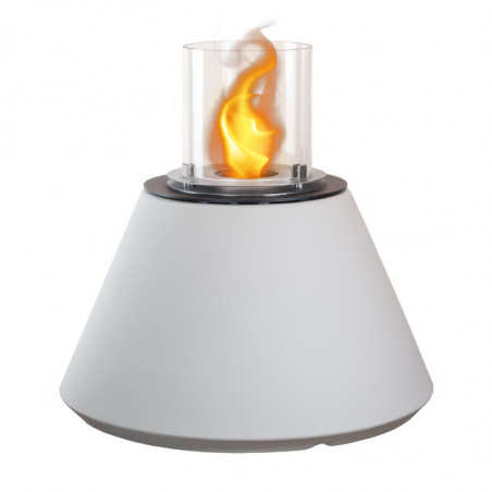 Camino a Bioetanolo da Pavimento Stromboli Bianco Perla diam.60×H56 per Interno/Esterno – Divina Fire