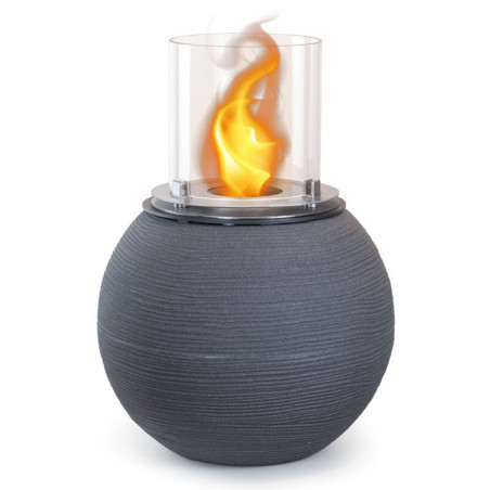 Camino a Bioetanolo da Pavimento Botticelli Ghisa Grigio diam.40×H54 per Interno/Esterno – Divina Fire