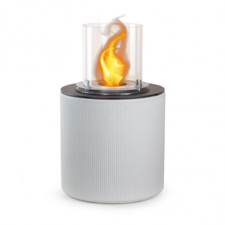 Camino a Bioetanolo da Pavimento Modigliani Bianco Perla diam.36×H56 per Interno/Esterno – Divina Fire