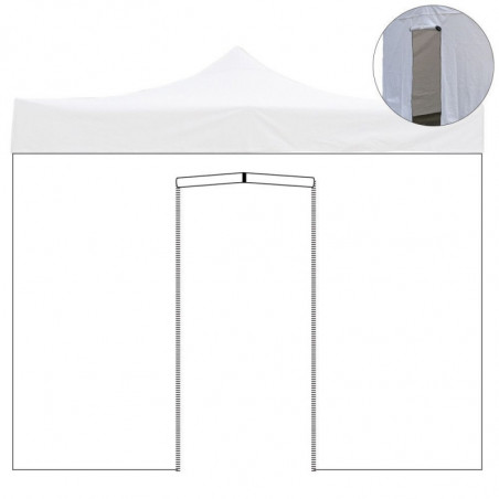 Telo Laterale con Porta 3×2 m Market-Pro – Bianco Impermeabile