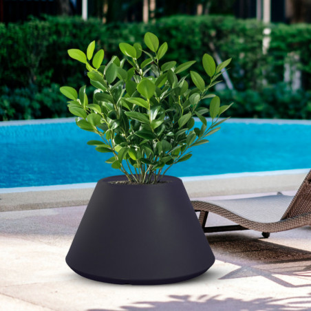 Vaso da Esterno/Interno Stromboli Antracite diam.60×35 cm in Resina