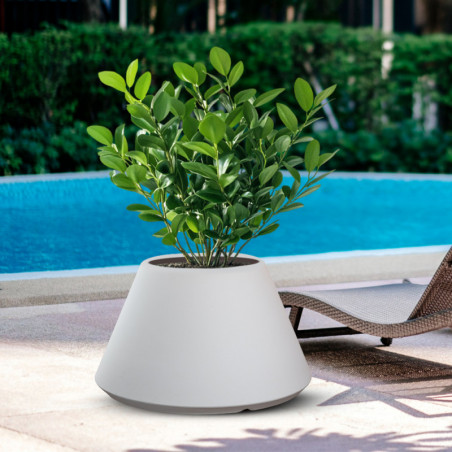 Vaso da Esterno/Interno Stromboli Bianco diam.60×35 cm in Resina