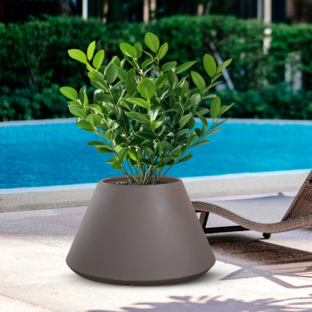 Vaso da Esterno/Interno Stromboli Tortora diam.60×35 cm in Resina