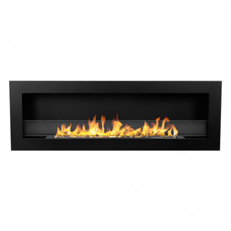 Camino a Bioetanolo Livorno 120 Nero 120X15X40 cm – da Parete o Incasso, Elegante e Funzionale