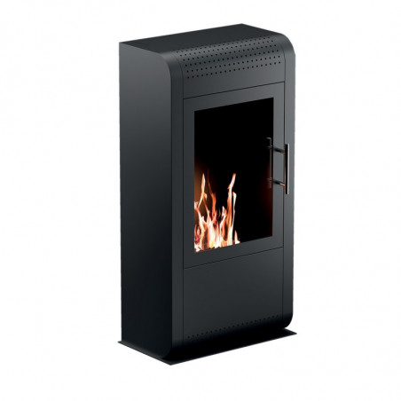 Stufa a bioetanolo Ruby modello Giga Nero 3 kW – vetro protettivo, bruciatore regolabile – ideale per 30 m2