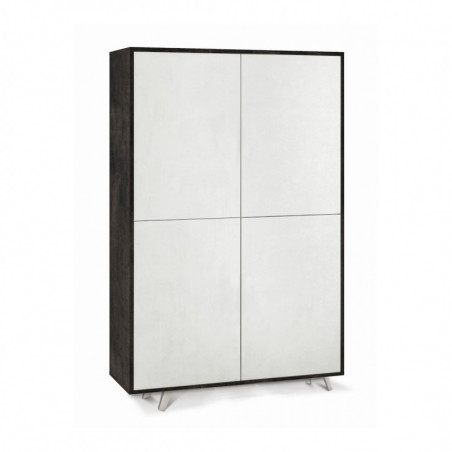 Mobile 4 Ante 108L x 41P x h161 – Finitura Nero Opaco e Bianco Opaco – Sarmog