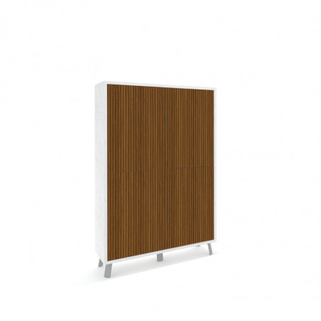 Mobile 4 Ante 108L x 41P x h161 – Finitura Bianco Opaco e Rovere Dogato – Sarmog