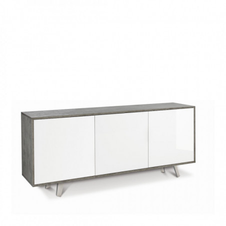 Mobile 3 Ante 177L x 41P x h74 – Finitura Cemento e Bianco Lucido – Sarmog