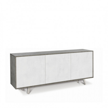 Mobile 3 Ante 177L x 41P x h74 – Finitura Cemento e Bianco Opaco – Sarmog