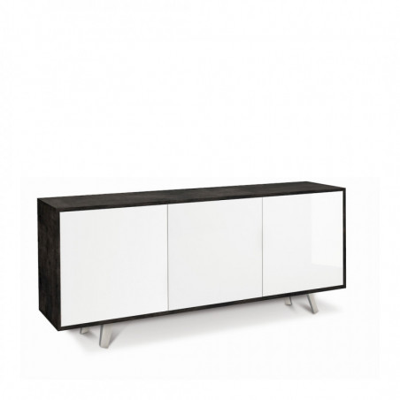 Mobile 3 Ante 177L x 41P x h74 – Finitura Nero Opaco e Bianco Lucido – Sarmog