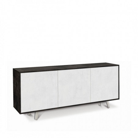 Mobile 3 Ante 177L x 41P x h74 – Finitura Nero Opaco e Bianco Opaco – Sarmog