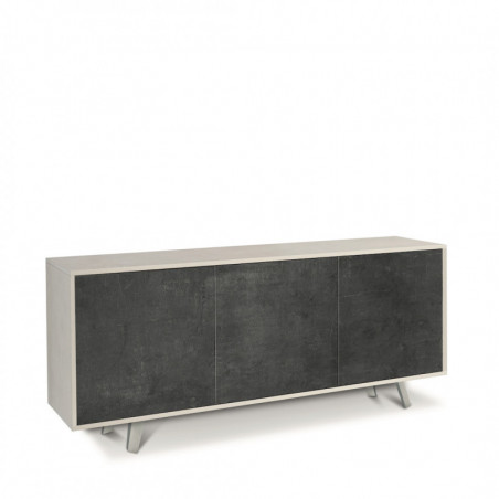 Mobile 3 Ante 177L x 41P x h74 – Finitura Bianco Opaco e Nero Opaco – Sarmog