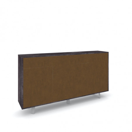 Mobile 3 Ante 3 Cassetti 164L x 41P x h92 – Finitura Nero Opaco e Ruggine – Sarmog