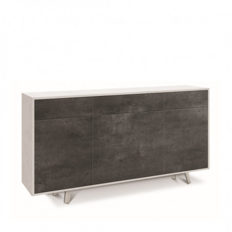 Mobile 3 Ante 3 Cassetti 164L x 41P x h92 – Finitura Bianco Opaco e Nero Opaco – Sarmog