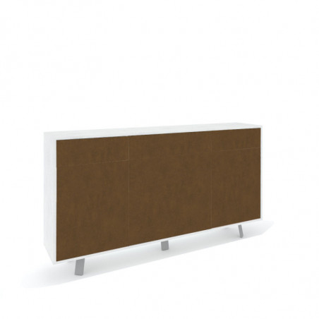 Mobile 3 Ante 3 Cassetti 164L x 41P x h92 – Finitura Bianco Opaco E Ruggine – Sarmog