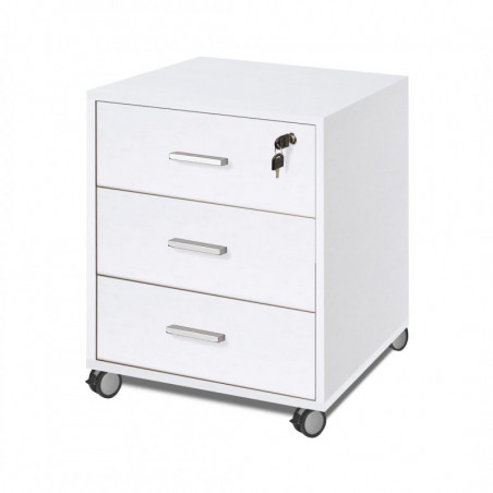 Cassettiera 3 Cassetti 50L x 41P x h70 – Finitura Bianco Fiammato – Sarmog