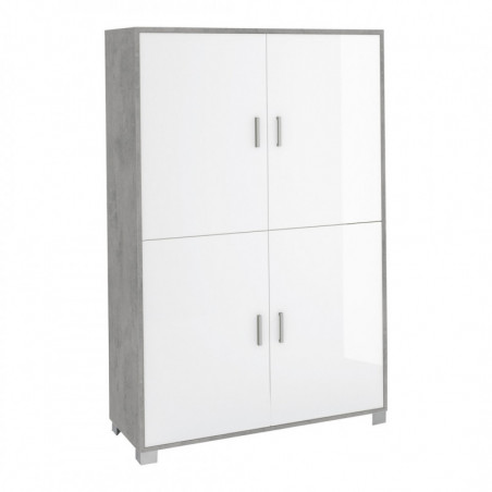 Mobile 4 Ante 108L x 41P x h161 – FinituraCemento e Bianco Lucido – Sarmog