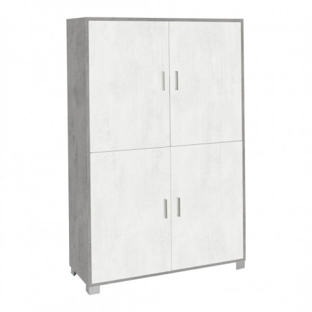 Mobile 4 Ante 108L x 41P x h161 – Finitura Cemento e Bianco Opaco – Sarmog