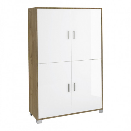 Mobile 4 Ante 108L x 41P x h161 – Finitura Olmo Chiaro e Bianco Lucido – Sarmog