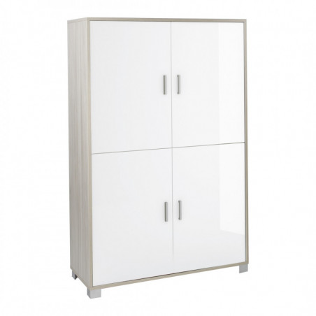 Mobile 4 Ante 108L x 41P x h161 – Finitura Olmo Chiaro e Bianco Lucido – Sarmog