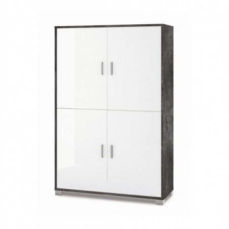 Mobile 4 Ante 108L x 41P x h161 – Finitura Nero Opaco e Bianco Lucido – Sarmog