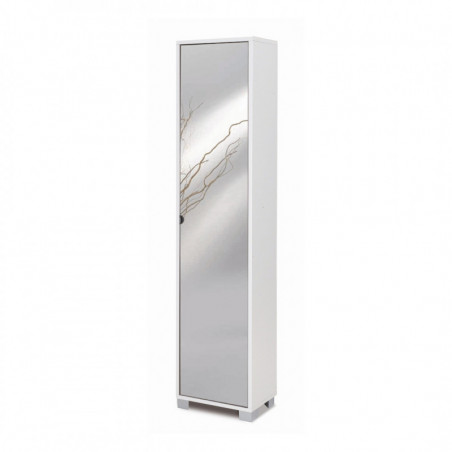 Colonna 1 Anta Specchio 43L x 29P x h190 – Finitura Bianco Fiammato – Sarmog