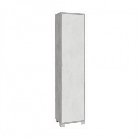 Colonna 1 Anta 43L x 29P x h190 – Finitura Cemento e Bianco Opaco – Sarmog