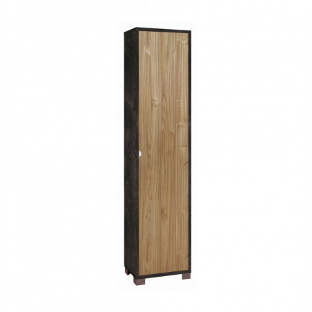 Colonna 1 Anta 43L x 29P x h190 – Finitura Nero Opaco e Legno Noce Stelvio – Sarmog