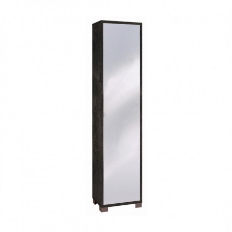 Colonna 1 Anta Specchio 43L x 29P x h190 – Finitura Nero Opaco con Specchio – Sarmog