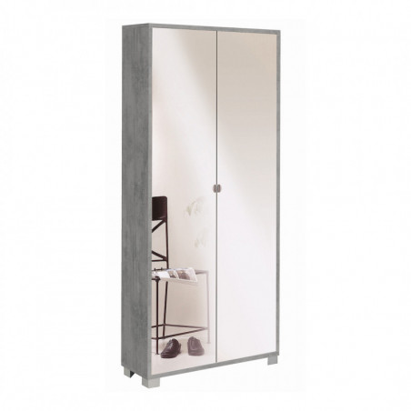 Mobile 2 Ante Specchio 83L x 29P x h190 – Finitura Cemento con Specchio – Sarmog