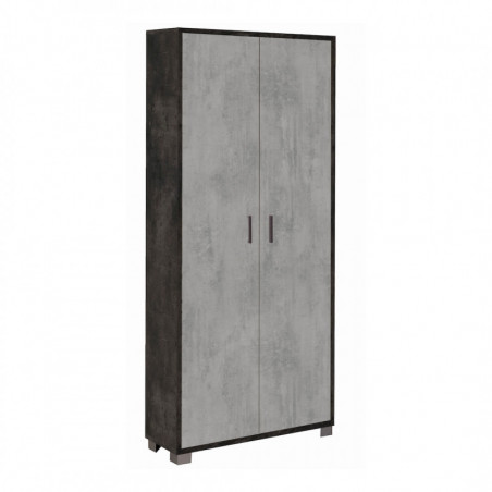 Mobile 2 Ante 83L x 29P x h190 – Finitura Nero Opaco e Cemento – Sarmog