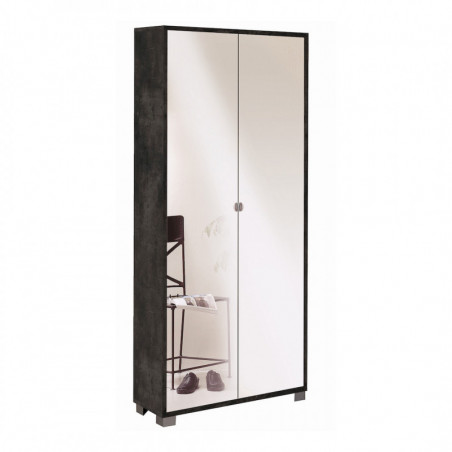 Mobile 2 Ante Specchio 83L x 29P x h190 – Finitura Nero Opaco – Sarmog