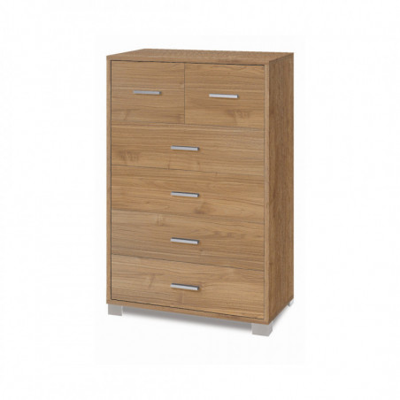 Mobile 4 + 2 Cassetti 70L x 41P x h112 – Finitura Legno Noce Stelvio – Sarmog