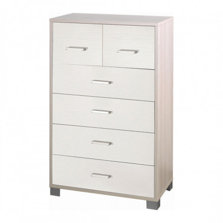 Mobile 4 + 2 Cassetti 70L x 41P x h112 – Finitura Olmo Chiaro e Bianco Fiammato – Sarmog