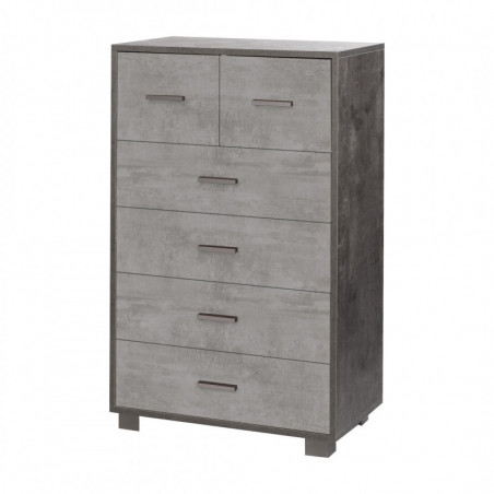 Mobile 4 + 2 Cassetti 70L x 41P x h112 – Finitura Nero Opaco e Cemento – Sarmog