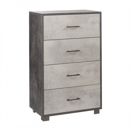 Mobile 4 Cassetti 70L x 41P x h112 – Finitura Nero Opaco e Cemento – Sarmog